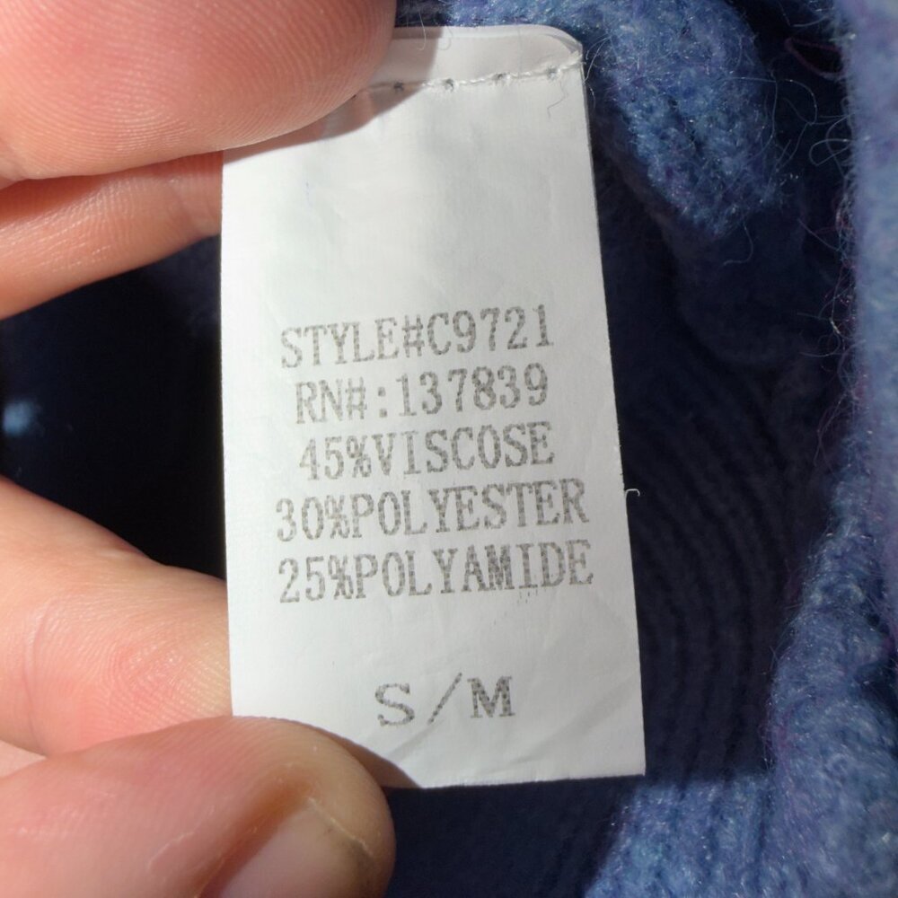 Dreamers Heart Knit Sweater Size Small Blue Cozy Crewneck Soft Top - Picture 6 of 7